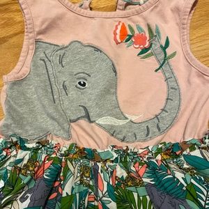Mini Biden Elephant Safari Appliqué Dress